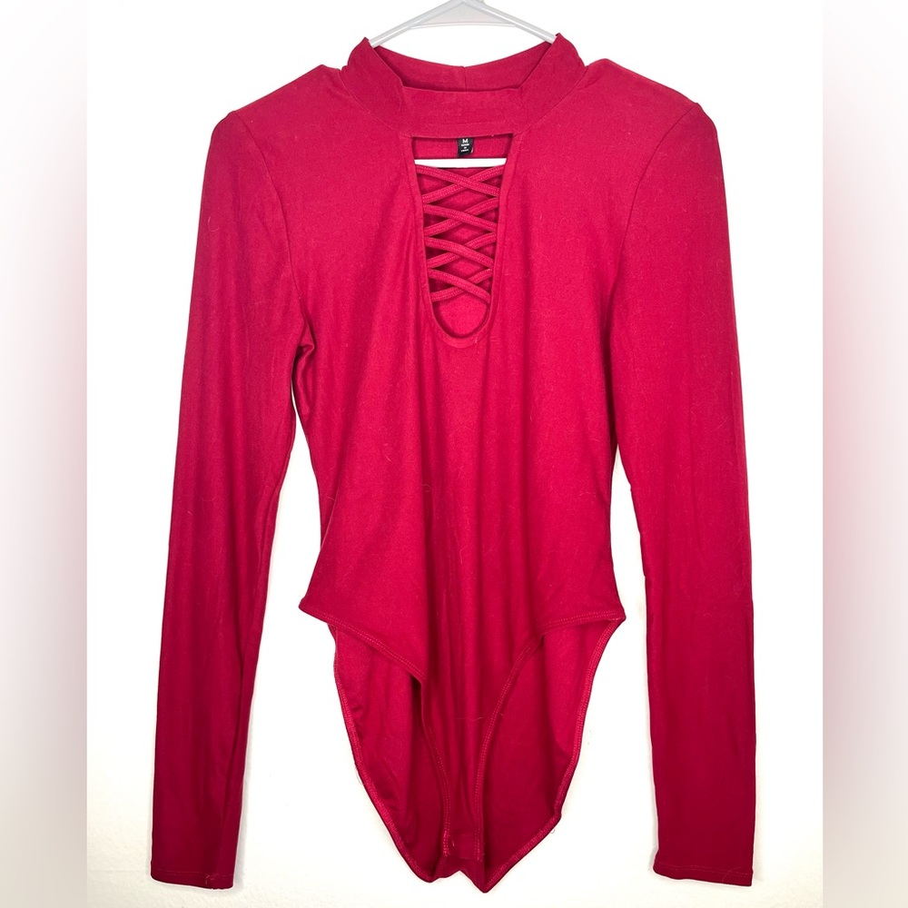 Derek Heart Maroon Bodysuit